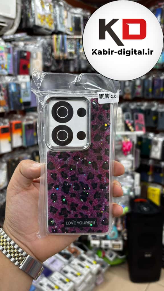 قاب گوشی  Redmi Note 13 Pro 4g / POCO M6 Pro / Note 14s شیائومی لاکچری فانتزی رزینی طرح پلنگی بنفش لنز کرومی