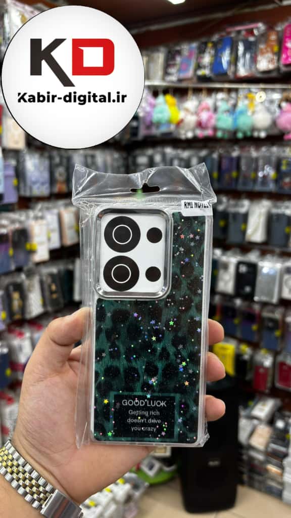 قاب گوشی  Redmi Note 13 Pro 4g / POCO M6 Pro / Note 14s شیائومی لاکچری فانتزی رزینی طرح پلنگی سبز لنز کرومی