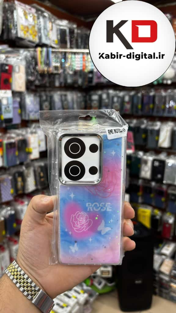 قاب گوشی  Redmi Note 13 Pro 4g / POCO M6 Pro / Note 14s شیائومی لاکچری فانتزی رزینی طرح پروانه لنز کرومی