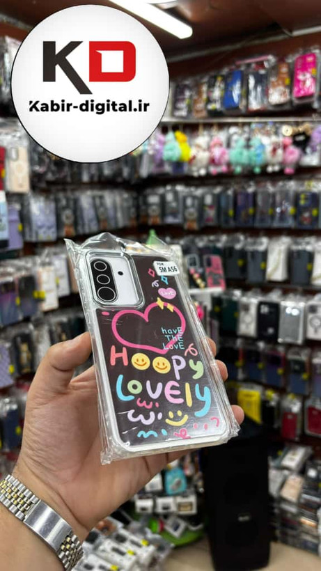قاب گوشی Galaxy A36/A56 سامسونگ اورجینال فانتزی سخت آینه ای لنز کرومی ایربگ دار طرحدار کیوت