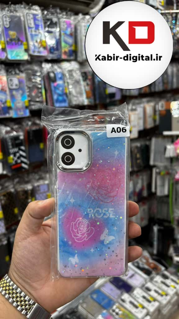 قاب گوشی Galaxy A06 سامسونگ لاکچری فانتزی رزینی طرح پروانه ایی لنز کرومی