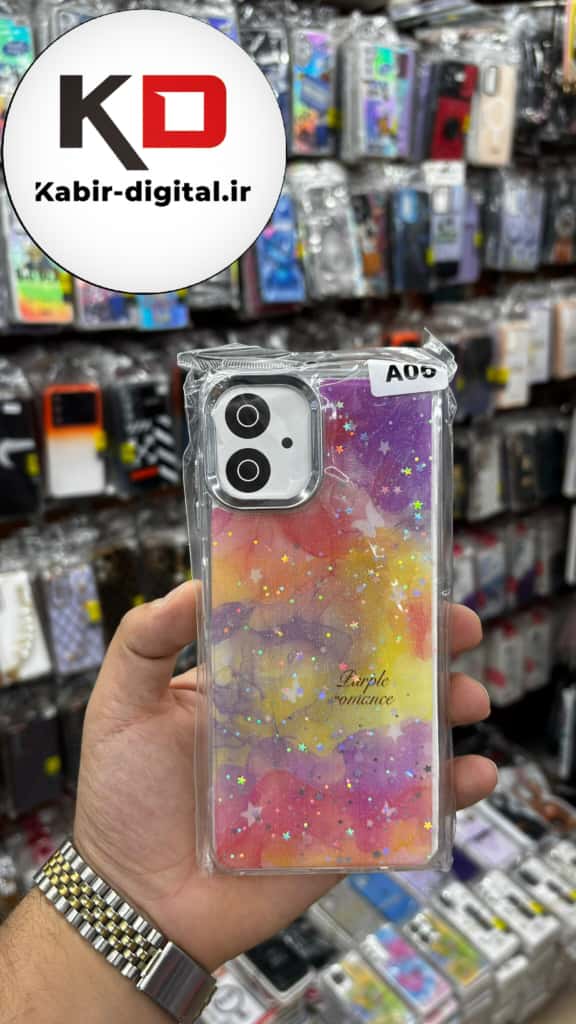 قاب گوشی Galaxy A06 سامسونگ لاکچری فانتزی رزینی طرح آبرنگی لنز کرومی