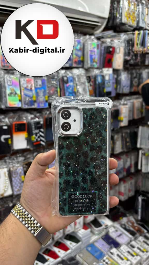 قاب گوشی Galaxy A06 سامسونگ لاکچری فانتزی رزینی طرح پلنگی سبز لنز کرومی