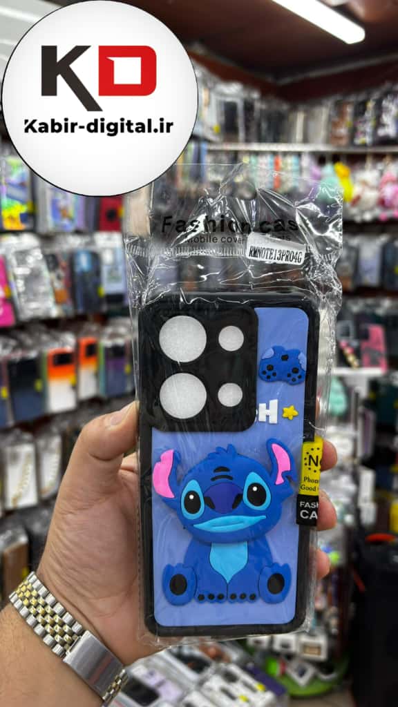 قاب گوشی Redmi Note 13 pro 4G / POCO M6  pro شیائومی طرح سیلیکونی Solid عروسکی برجسته پاپ سوکت دار محافظ لنزدار طرح استیج مشکی