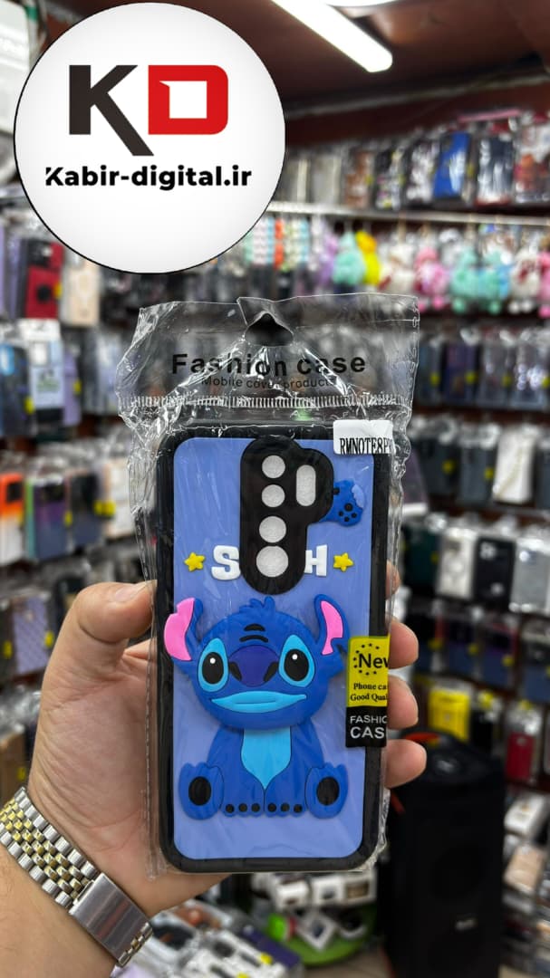 قاب گوشی Redmi Note 8 Pro شیائومی طرح سیلیکونی Solid عروسکی برجسته پاپ سوکت دار محافظ لنزدار طرح استیج مشکی