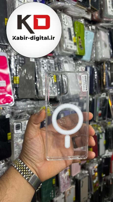 قاب گوشی Galaxy S25 Ultra سامسونگ شفاف مگ سیف دار MagSafe اورجینال ایربگ دار