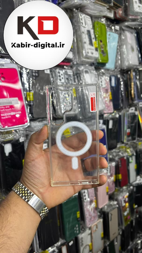قاب گوشی Galaxy S24 Ultraسامسونگ شفاف مگ سیف دار MagSafe اورجینال ایربگ دار