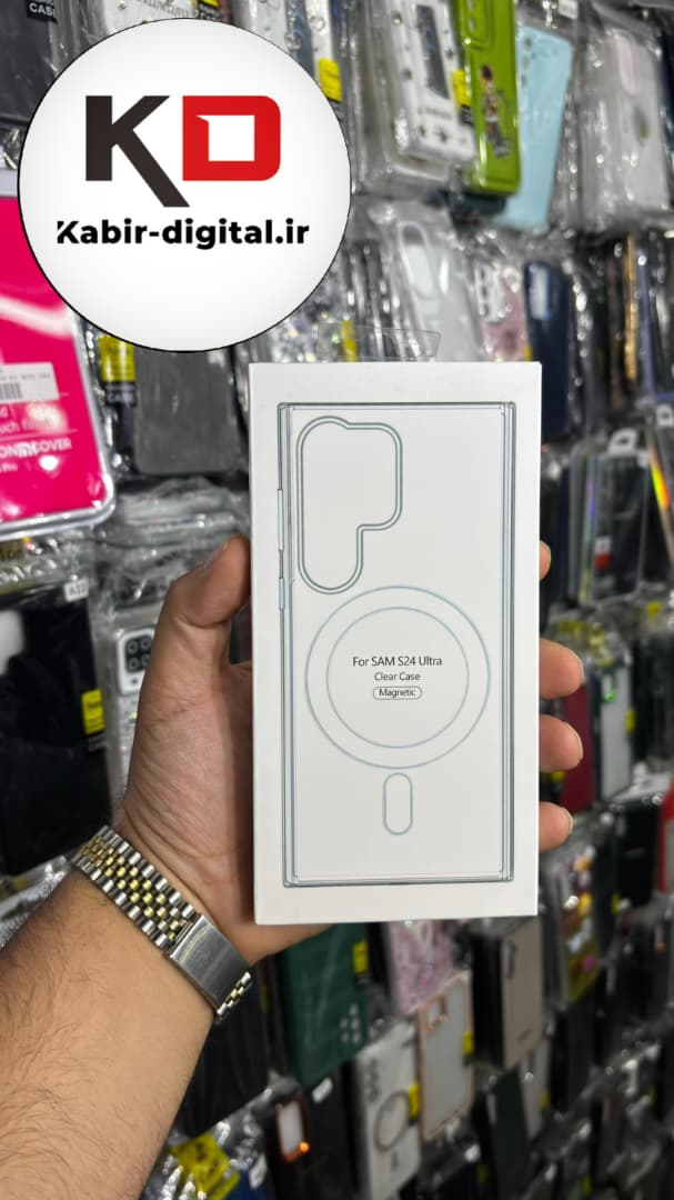 قاب گوشی Galaxy S24 Ultraسامسونگ شفاف مگ سیف دار MagSafe اورجینال ایربگ دار