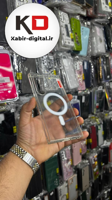 قاب گوشی Galaxy S24 Ultraسامسونگ شفاف مگ سیف دار MagSafe اورجینال ایربگ دار