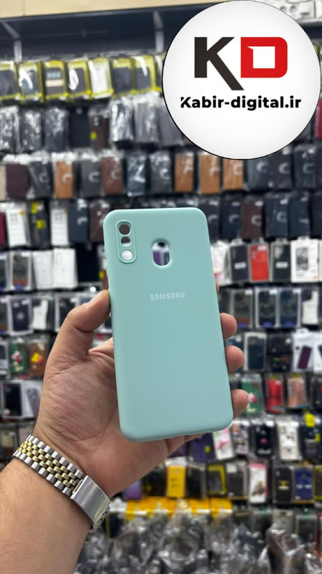 قاب گوشی Galaxy A30 / A20 سامسونگ سیلیکونی های کپی زیربسته محافظ لنز دار سبز آبی