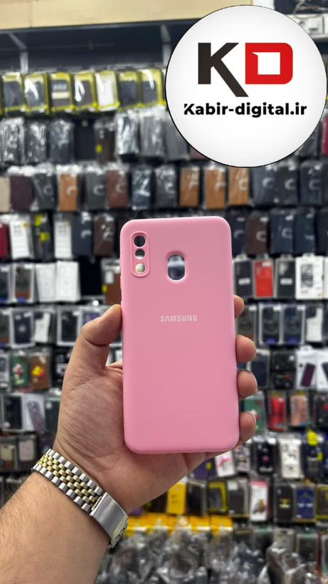 قاب گوشی Galaxy A30 / A20 سامسونگ سیلیکونی های کپی زیربسته محافظ لنز دار صورتی روشن