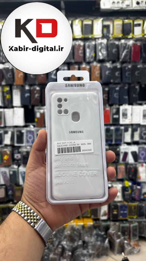 قاب گوشی Galaxy A21s سامسونگ سیلیکونی های کپی زیربسته محافظ لنز دار سفید