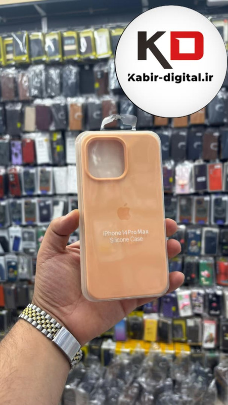 قاب گوشی iPhone 14 Pro Max آیفون سیلیکونی اورجینال پاک کنی درجه یک زیربسته هلویی