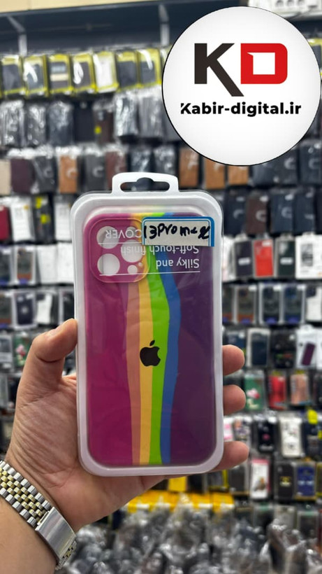 قاب گوشی iPhone 13 Pro Max آیفون سیلیکونی های کپی آبرنگی رنگین کمانی زیربسته محافظ لنزدار