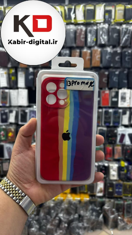 قاب گوشی iPhone 13 Pro Max آیفون سیلیکونی های کپی آبرنگی رنگین کمانی زیربسته محافظ لنزدار