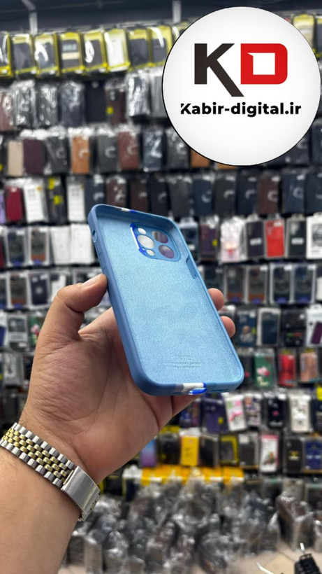 قاب گوشی iPhone 13 Pro Max آیفون سیلیکونی های کپی آبرنگی رنگین کمانی زیربسته محافظ لنزدار آبی
