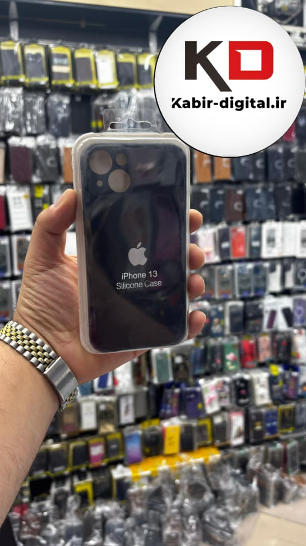 قاب گوشی iPhone 13  آیفون سیلیکونی اورجینال زیربسته محافظ لنزدار مشکی