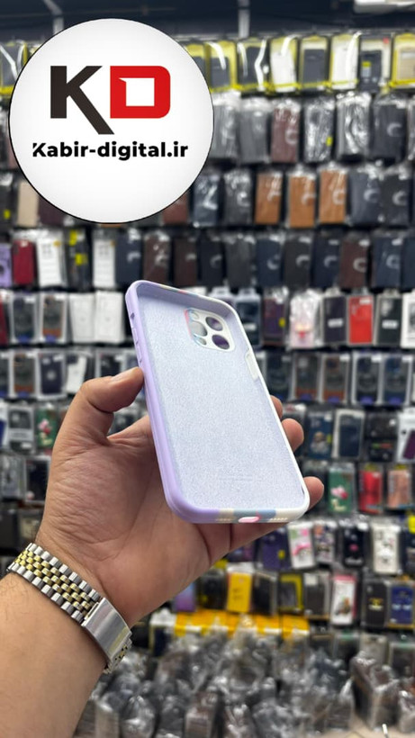 قاب گوشی iPhone 12 Pro Max آیفون سیلیکونی های کپی آبرنگی رنگین کمانی زیربسته محافظ لنزدار