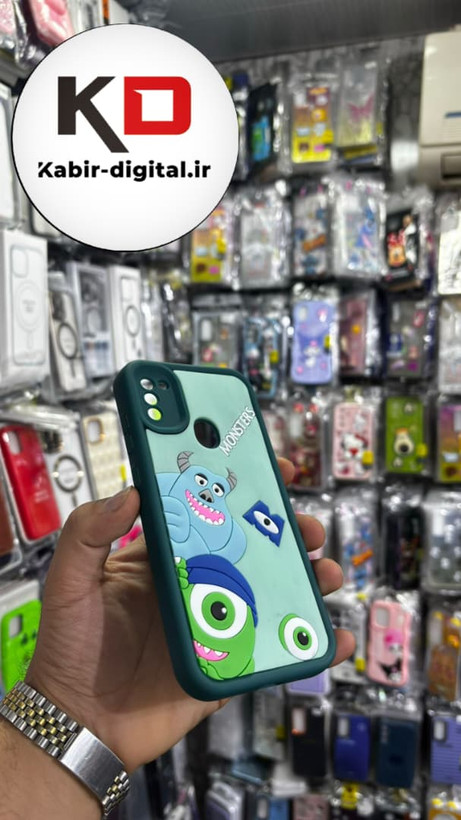 قاب گوشی Galaxy A11/M11 سامسونگ طرح سیلیکونی Solid عروسکی برجسته محافط لنز دار طرح سالیوان سبز