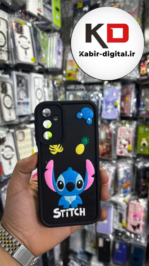 قاب گوشی Galaxy A24 / A25 / A15 سامسونگ  طرح سیلیکونی Solid عروسکی برجسته محافظ لنز دار طرح استیج مشکی
