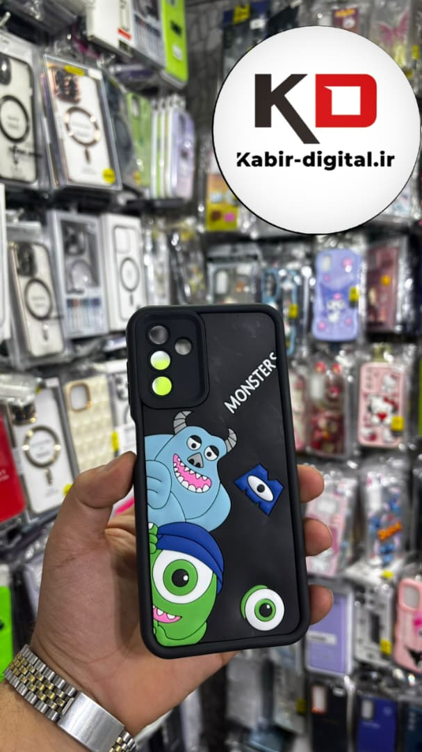قاب گوشی Galaxy A04s سامسونگ  طرح سیلیکونی Solid عروسکی برجسته محافظ لنز دار طرح سالیوان مشکی
