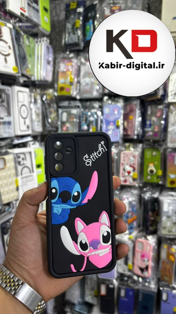 قاب گوشی Galaxy A04s سامسونگ  طرح سیلیکونی Solid عروسکی برجسته محافظ لنز دار طرح استیج مشکی