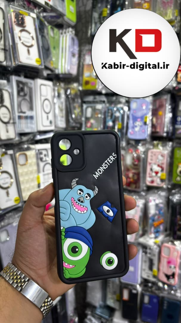 قاب گوشی Galaxy A06 سامسونگ  طرح سیلیکونی Solid عروسکی برجسته محافظ لنز دار طرح سالیوان مشکی
