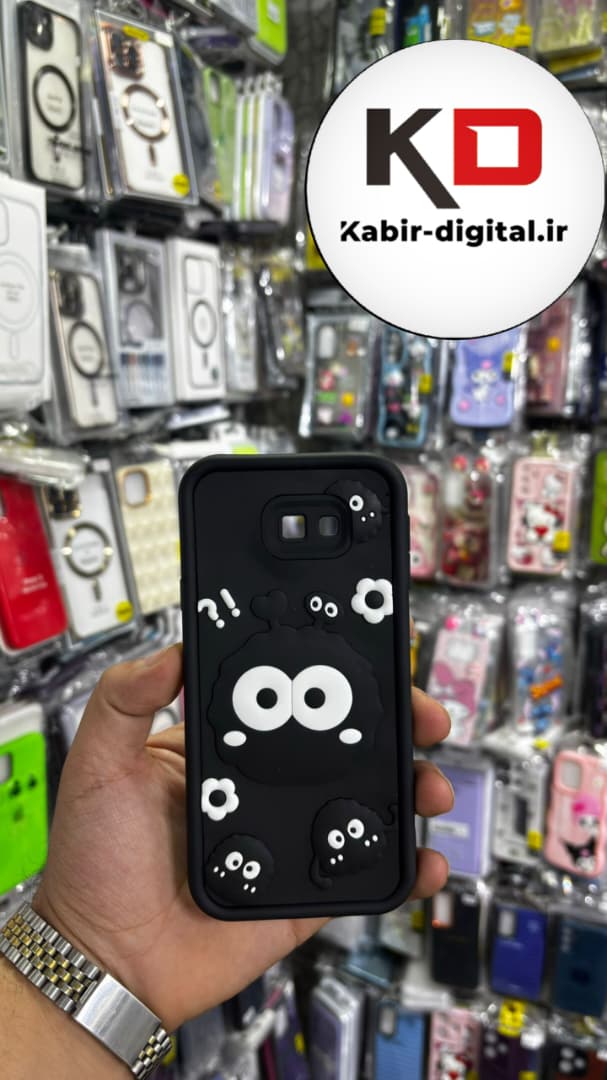 قاب گوشی Galaxy J4 Plus سامسونگ  طرح سیلیکونی Solid عروسکی برجسته محافظ لنز دار طرح عروسکی مشکی