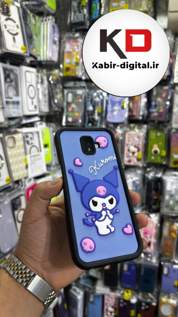 قاب گوشی Galaxy J6 Prime سامسونگ  طرح سیلیکونی Solid عروسکی برجسته محافظ لنز دار طرح کرومی