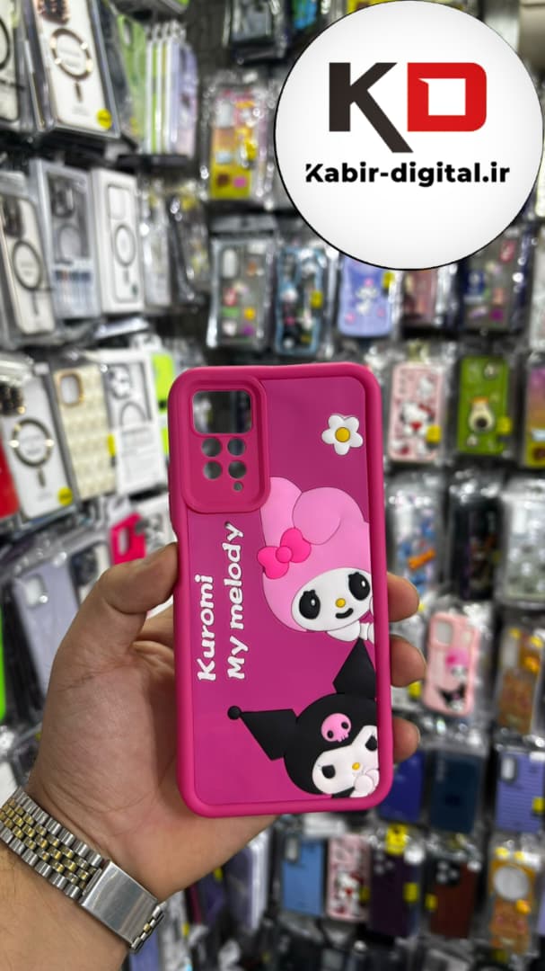 قاب گوشی Redmi Note 11 pro 4G / Redmi Note 12 pro 4G  شیائومی طرح سیلیکونی Solid عروسکی برجسته محافظ لنز دار طرح کرومی صورتی