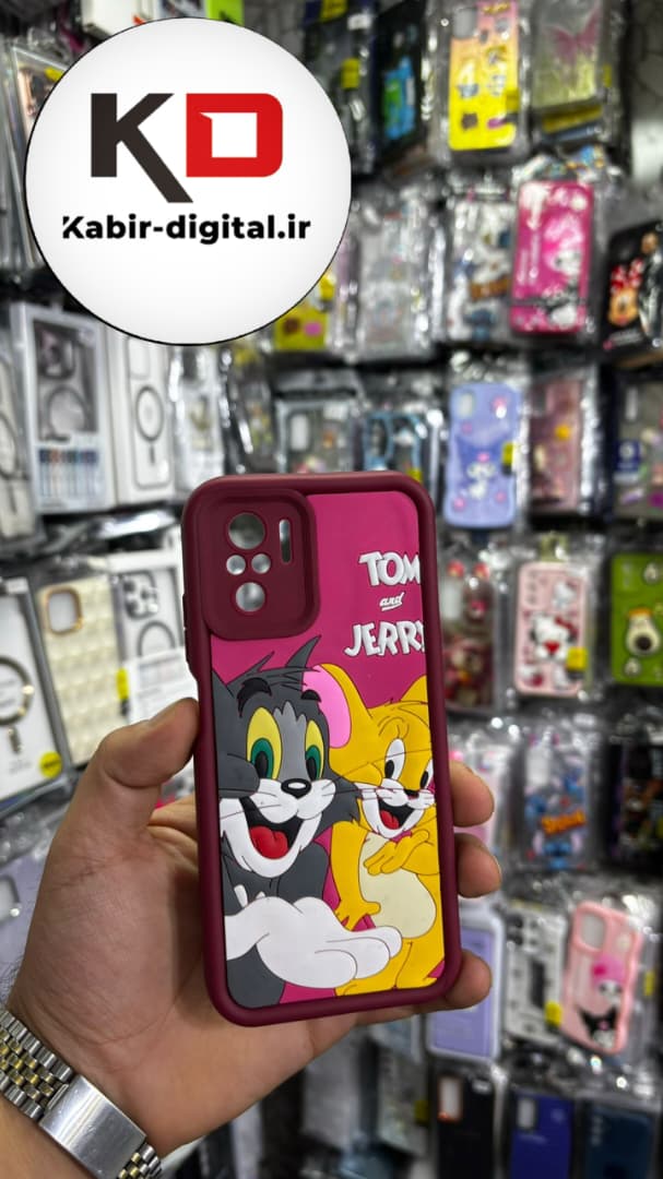 قاب گوشی Note 10/ Note 10s / POCO M5s شیائومی طرح سیلیکونی Solid عروسکی برجسته محافظ لنز دار طرح تام و جری قرمز