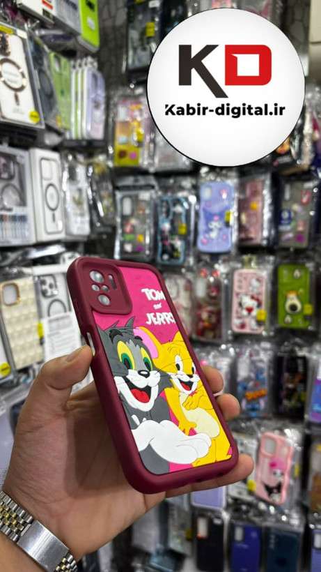 قاب گوشی Note 10/ Note 10s / POCO M5s شیائومی طرح سیلیکونی Solid عروسکی برجسته محافظ لنز دار طرح تام و جری قرمز