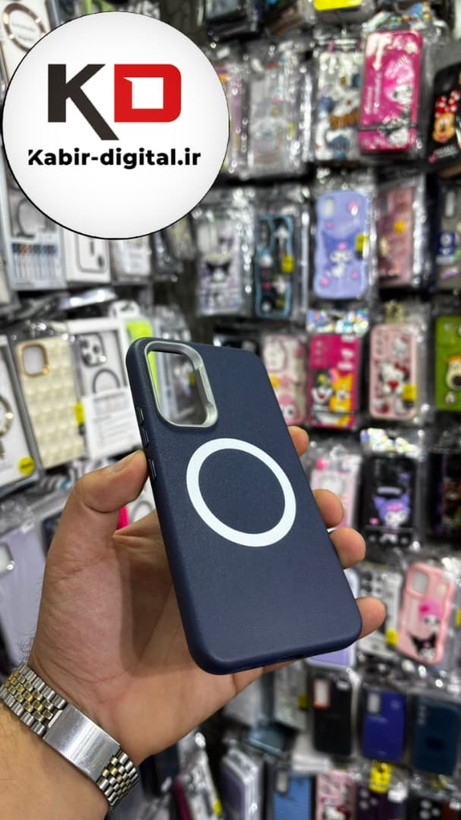 قاب گوشی Galaxy A54 سامسونگ لدر دیزاین SOFT Lether Design سیلیکونی طرح مگ سیف سرمه ایی