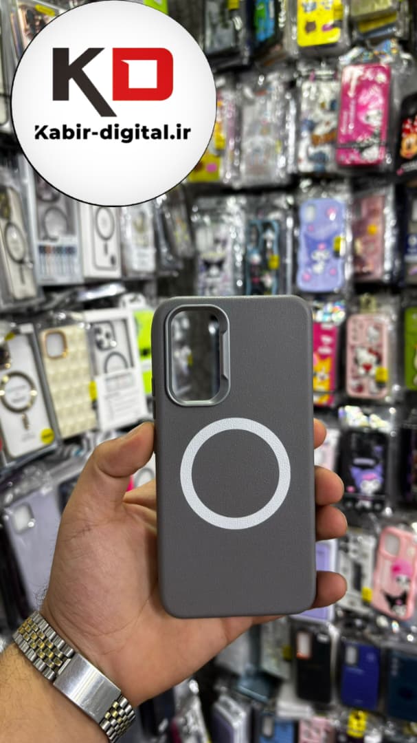 قاب گوشی Galaxy A54 سامسونگ لدر دیزاین SOFT Lether Design سیلیکونی طرح مگ سیف طوسی