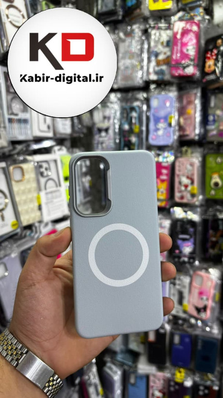 قاب گوشی Galaxy A55/A35 سامسونگ لدر دیزاین SOFT Lether Design سیلیکونی طرح مگ سیف آبی کبریتی