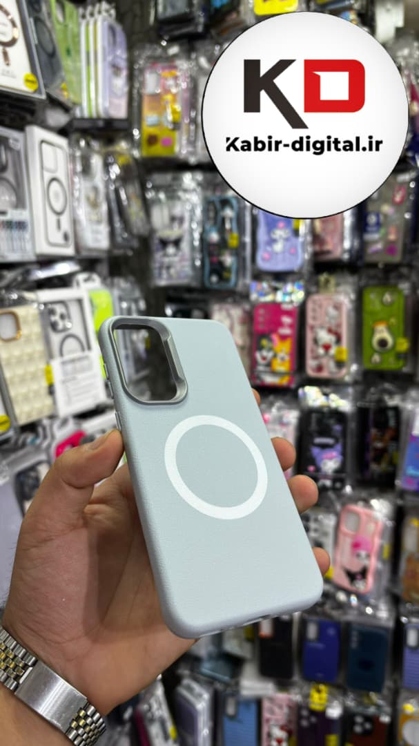 قاب گوشی Galaxy A55/A35 سامسونگ لدر دیزاین SOFT Lether Design سیلیکونی طرح مگ سیف آبی کبریتی