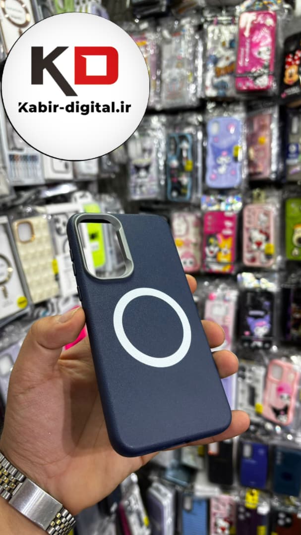 قاب گوشی Galaxy A55/A35 سامسونگ لدر دیزاین SOFT Lether Design سیلیکونی طرح مگ سیف سرمه ایی