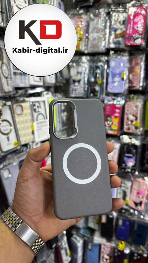 قاب گوشی Galaxy A55/A35 سامسونگ لدر دیزاین SOFT Lether Design سیلیکونی طرح مگ سیف طوسی