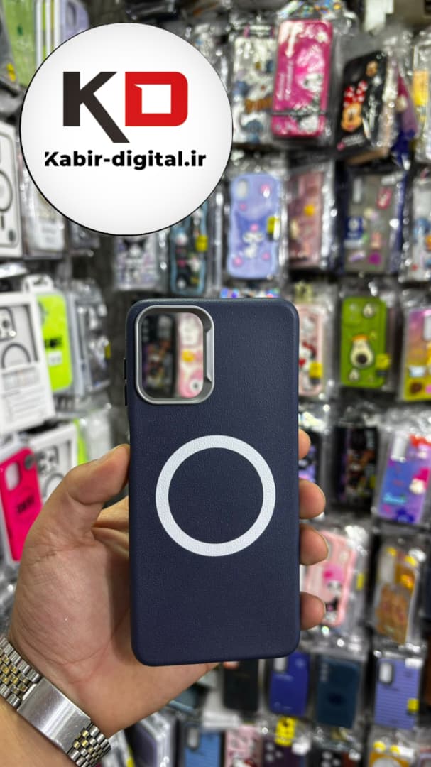 قاب گوشی Galaxy A12 / M12 سامسونگ لدر دیزاین SOFT Lether Design سیلیکونی طرح مگ سیف سرمه ایی