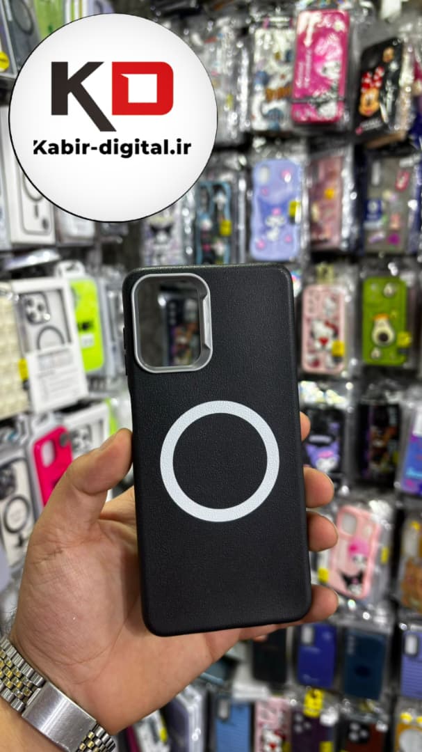 قاب گوشی Galaxy A12 / M12 سامسونگ لدر دیزاین SOFT Lether Design سیلیکونی طرح مگ سیف مشکی