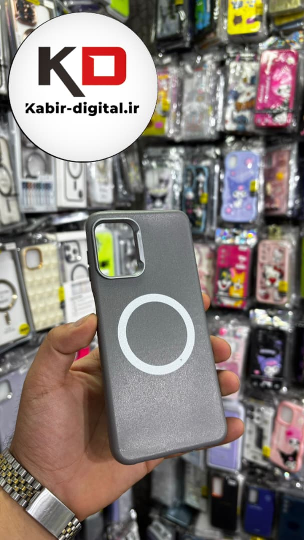 قاب گوشی Galaxy A13 / M13 / A23/A04s سامسونگ لدر دیزاین SOFT Lether Design سیلیکونی طرح مگ سیف طوسی