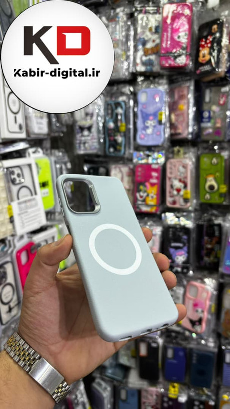 قاب گوشی Galaxy A13 / M13 / A23/A04s سامسونگ لدر دیزاین SOFT Lether Design سیلیکونی طرح مگ سیف آبی کبریتی