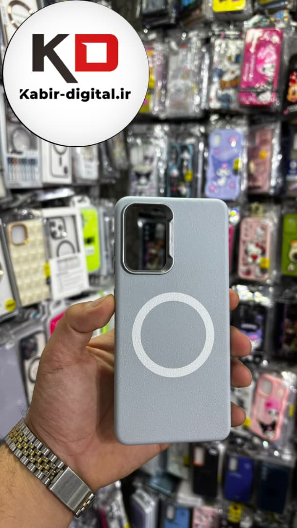 قاب گوشی Galaxy A52 / A52s سامسونگ لدر دیزاین SOFT Lether Design سیلیکونی طرح مگ سیف آبی کبریتی