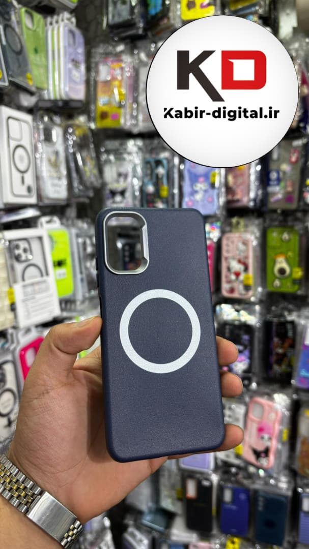 قاب گوشی Note 10 5g / POCO M3 Pro شیائومی لدر دیزاین SOFT Lether Design سیلیکونی طرح مگ سیف سرمه ایی