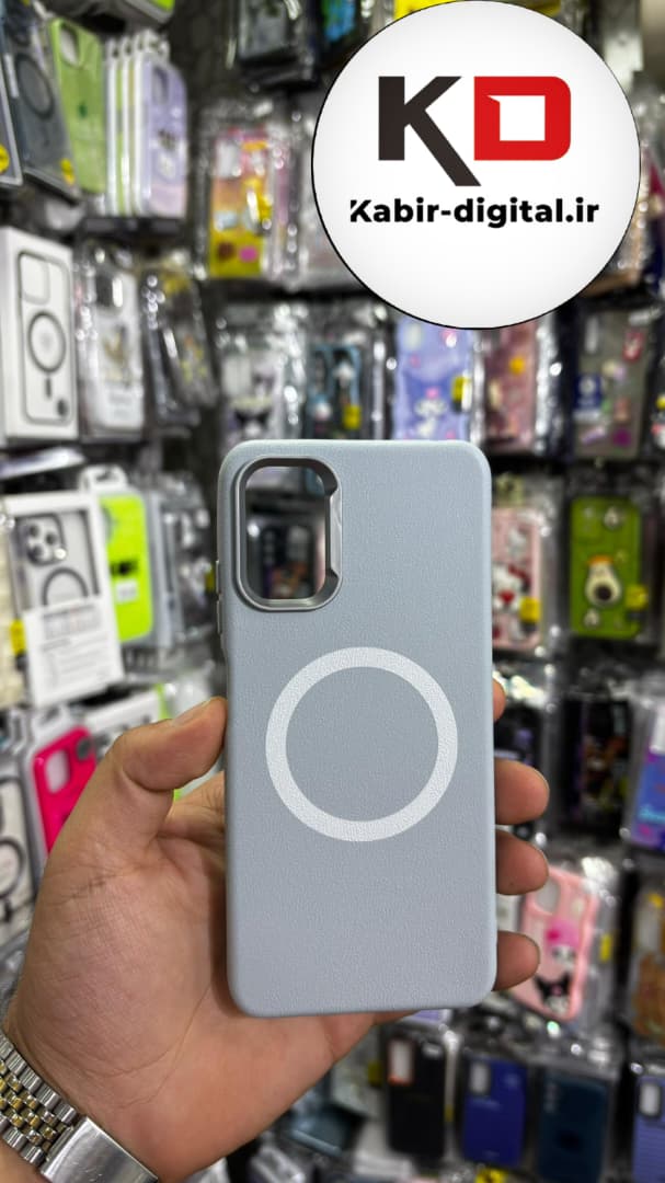 قاب گوشی Note 10 5g / POCO M3 Pro شیائومی لدر دیزاین SOFT Lether Design سیلیکونی طرح مگ سیف آبی