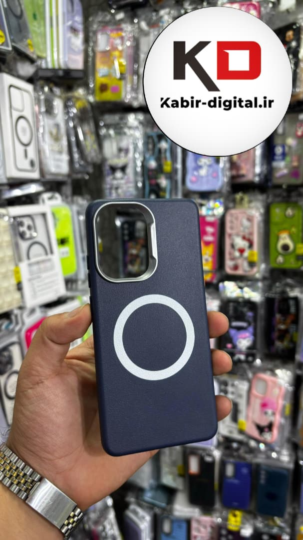 قاب گوشی POCO X7 Pro شیائومی لدر دیزاین SOFT Lether Design سیلیکونی طرح مگ سیف سرمه ایی
