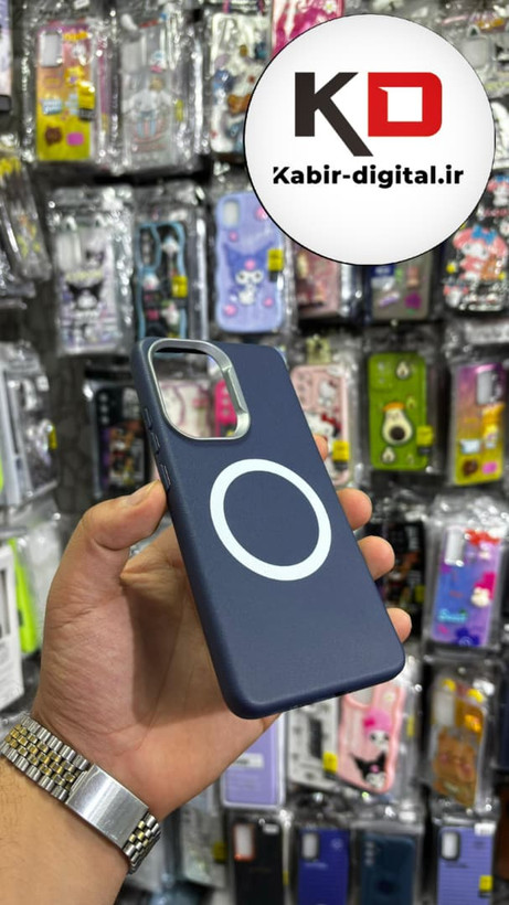 قاب گوشی POCO X7 Pro شیائومی لدر دیزاین SOFT Lether Design سیلیکونی طرح مگ سیف سرمه ایی