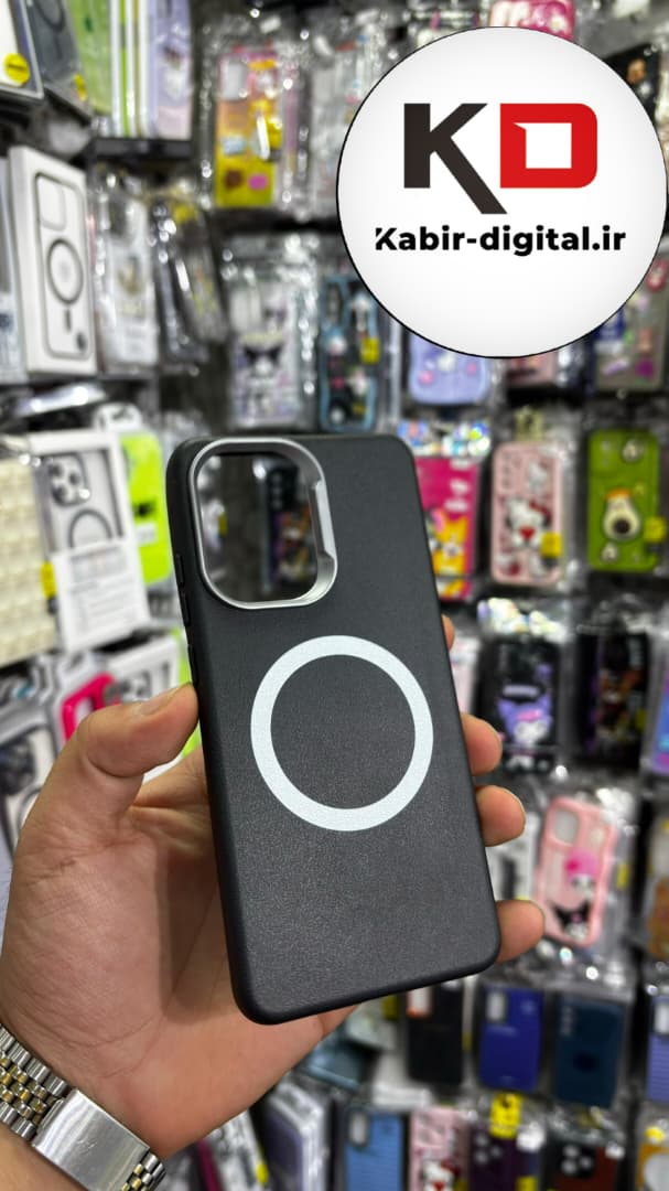 قاب گوشی POCO X7 Pro شیائومی لدر دیزاین SOFT Lether Design سیلیکونی طرح مگ سیف مشکی
