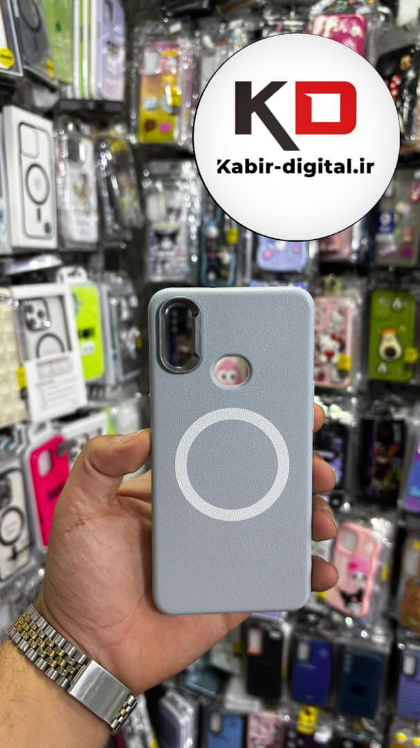 قاب گوشی Galaxy A10s سامسونگ لدر دیزاین SOFT Lether Design سیلیکونی طرح مگ سیف آبی کبریتی