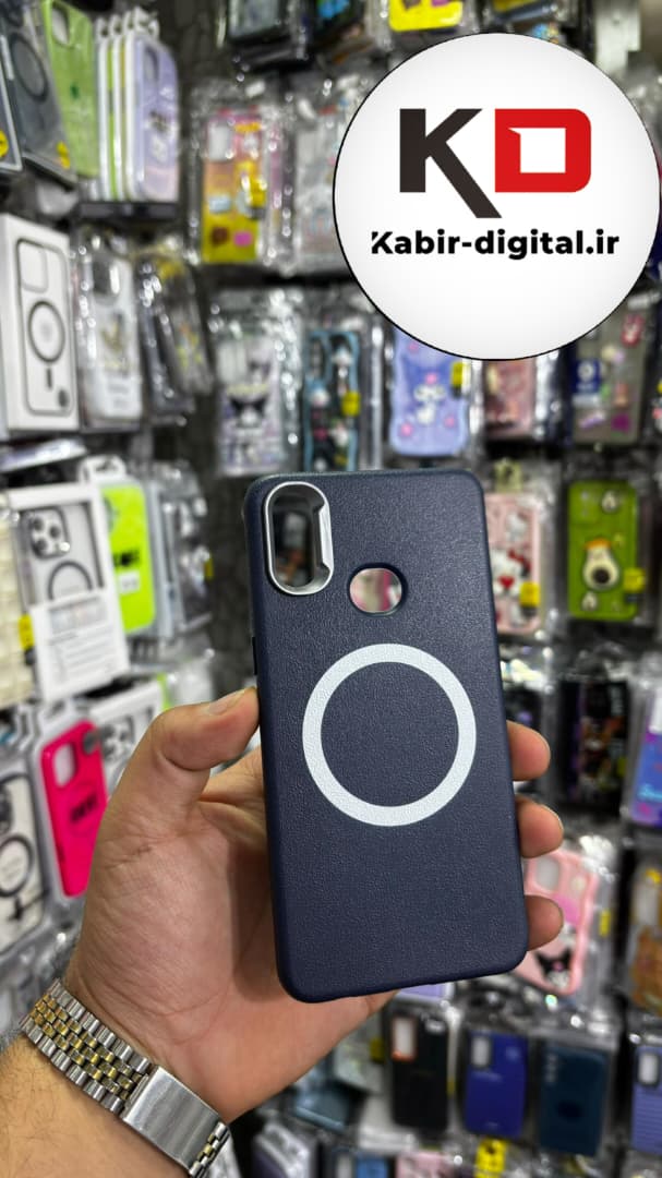 قاب گوشی Galaxy A10s سامسونگ لدر دیزاین SOFT Lether Design سیلیکونی طرح مگ سیف سرمه ایی